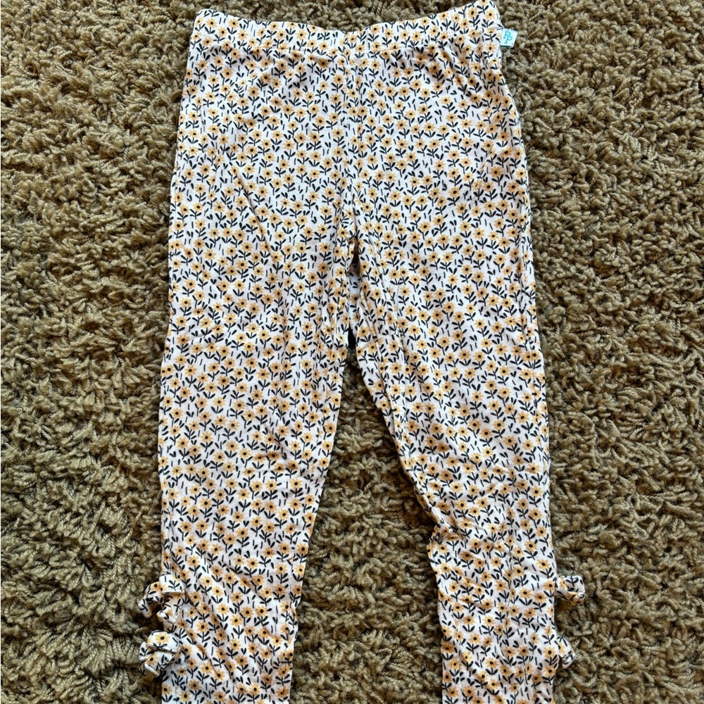 Posh Peanut Yellow and White Patterned Leggings